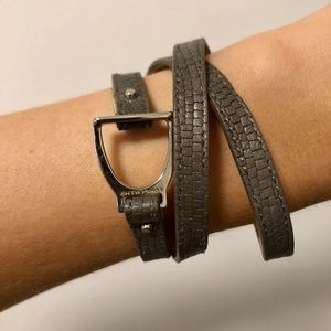 Authentic Longchamp - Leather and Steel Bracelet